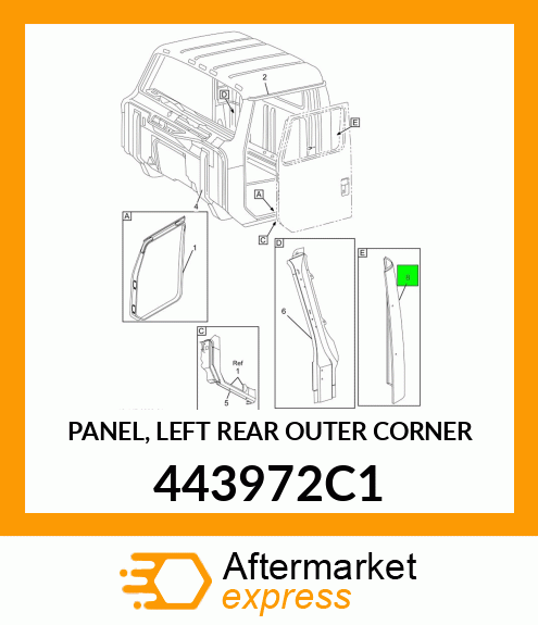 PANEL, LEFT REAR OUTER CORNER 443972C1