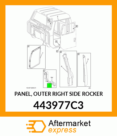 PANEL, OUTER RIGHT SIDE ROCKER 443977C3