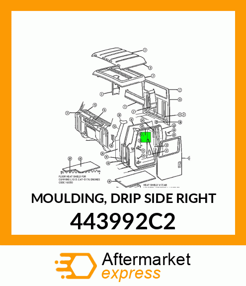 MOULDING, DRIP SIDE RIGHT 443992C2