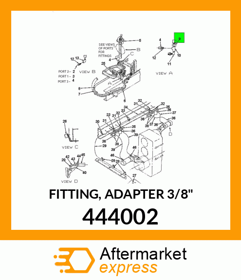 FITTING, ADAPTER 3/8" 444002