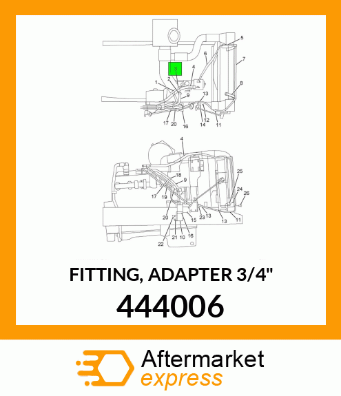 FITTING, ADAPTER 3/4" 444006