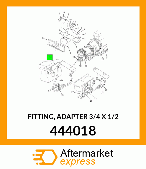 FITTING, ADAPTER 3/4" X 1/2" 444018