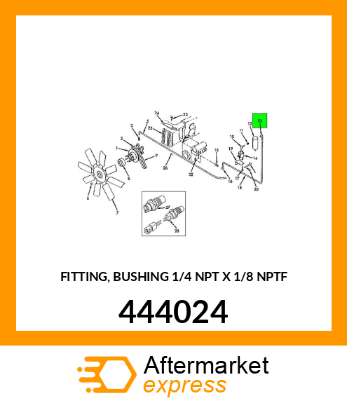 FITTING, BUSHING 1/4" NPT X 1/8" NPTF 444024