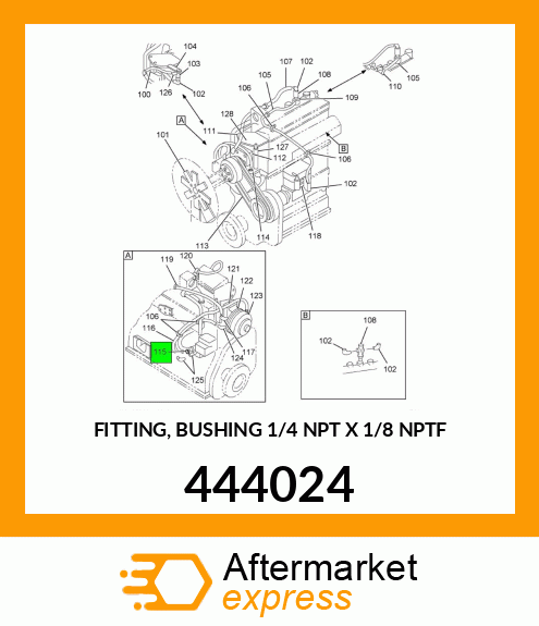 FITTING, BUSHING 1/4" NPT X 1/8" NPTF 444024