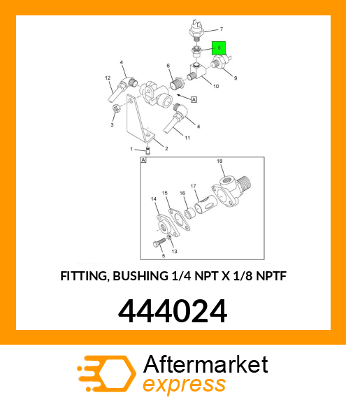 FITTING, BUSHING 1/4" NPT X 1/8" NPTF 444024