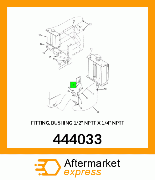 FITTING, BUSHING 1/2" NPTF X 1/4" NPTF 444033