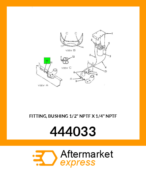 FITTING, BUSHING 1/2" NPTF X 1/4" NPTF 444033