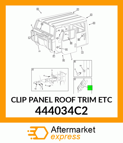 CLIP PANEL ROOF TRIM ETC 444034C2