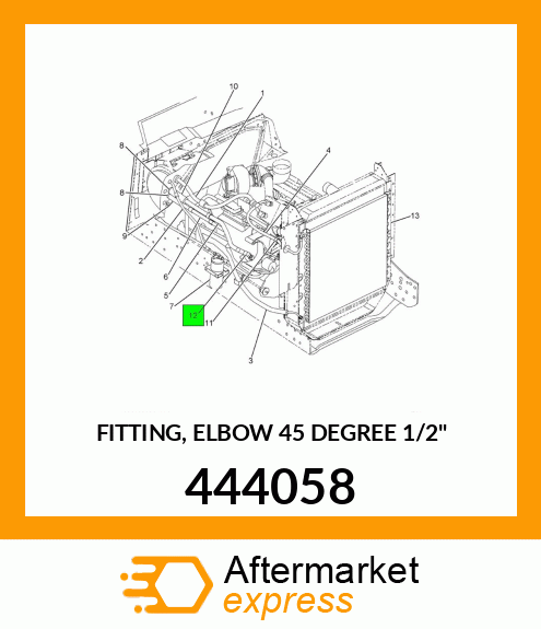 FITTING, ELBOW 45 DEGREE 1/2" 444058