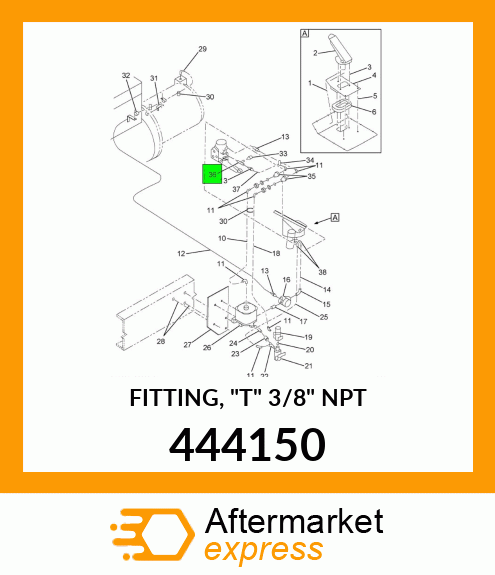 FITTING, "T" 3/8" NPT 444150