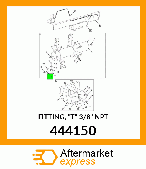 FITTING, "T" 3/8" NPT 444150