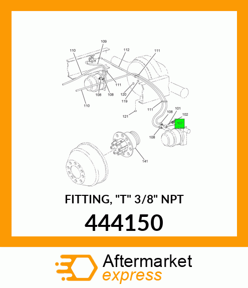 FITTING, "T" 3/8" NPT 444150