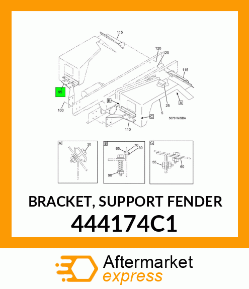 BRACKET, SUPPORT FENDER 444174C1