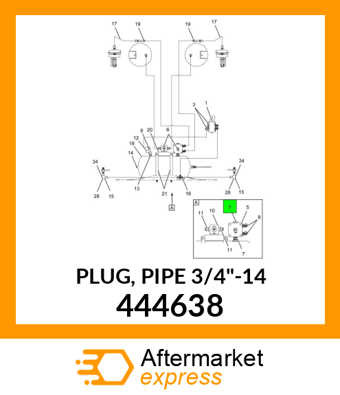 PLUG, PIPE 3/4"-14 444638