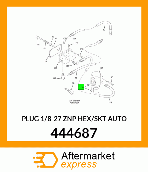 PLUG 1/8-27 ZNP HEX/SKT AUTO 444687