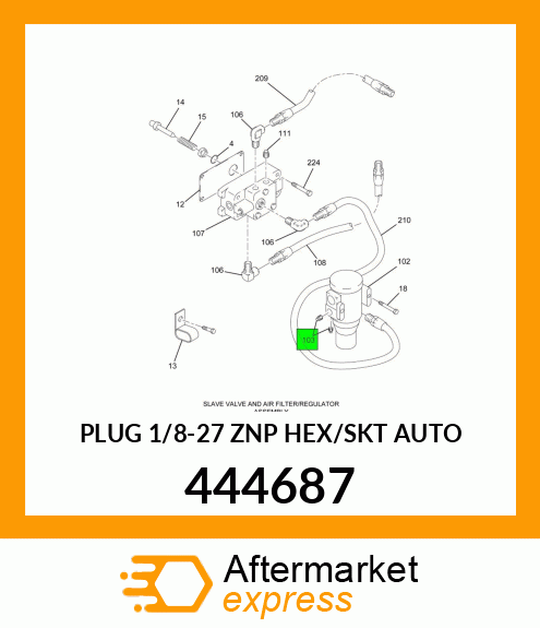 PLUG 1/8-27 ZNP HEX/SKT AUTO 444687