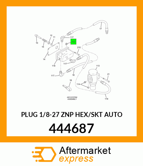 PLUG 1/8-27 ZNP HEX/SKT AUTO 444687