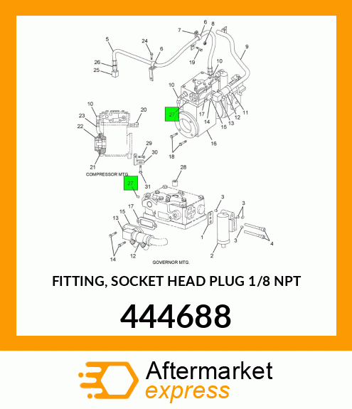 FITTING, SOCKET HEAD PLUG 1/8" NPT 444688