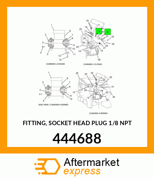 FITTING, SOCKET HEAD PLUG 1/8" NPT 444688