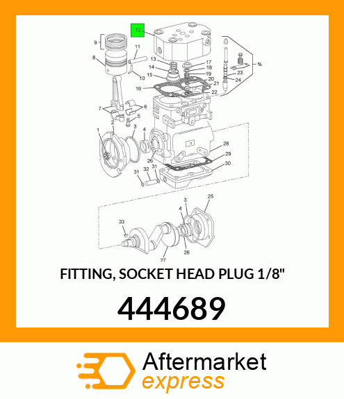 FITTING, SOCKET HEAD PLUG 1/8" 444689