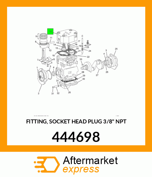 FITTING, SOCKET HEAD PLUG 3/8" NPT 444698