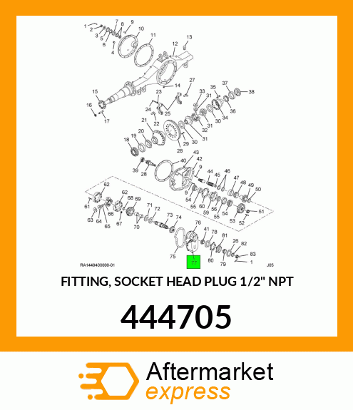 FITTING, SOCKET HEAD PLUG 1/2" NPT 444705
