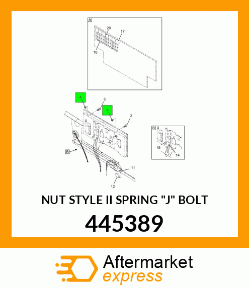 NUT STYLE II SPRING "J" BOLT 445389