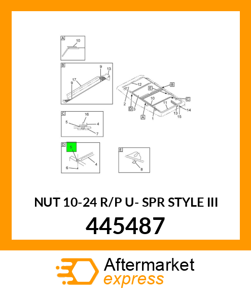 NUT 10-24 R/P U- SPR STYLE III 445487