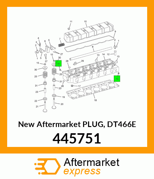 New Aftermarket PLUG, DT466E 445751