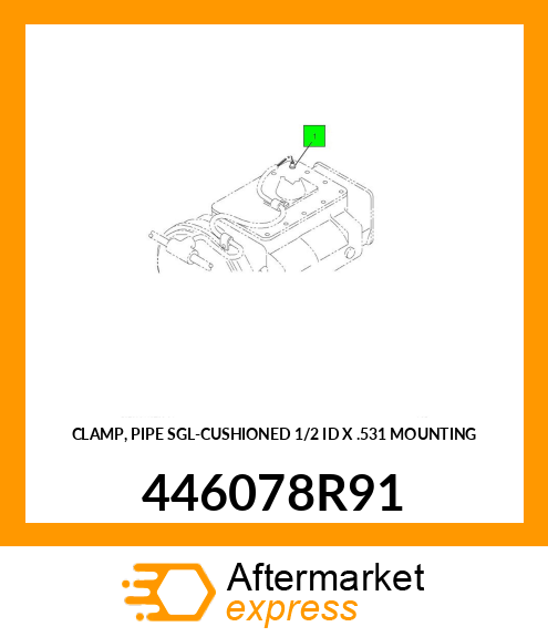 CLAMP, PIPE SGL-CUSHIONED 1/2 ID X .531 MOUNTING 446078R91