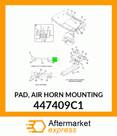 PAD, AIR HORN MOUNTING 447409C1