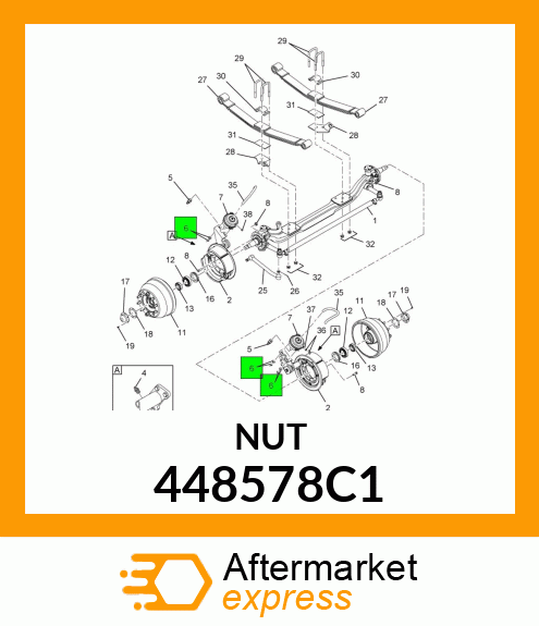 NUT, LOCK SPECIAL SPIDER TO HOUSING BOLT 448578C1