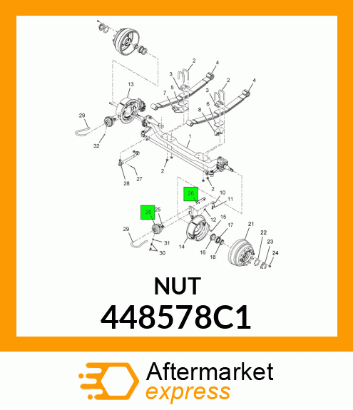 NUT, LOCK SPECIAL SPIDER TO HOUSING BOLT 448578C1