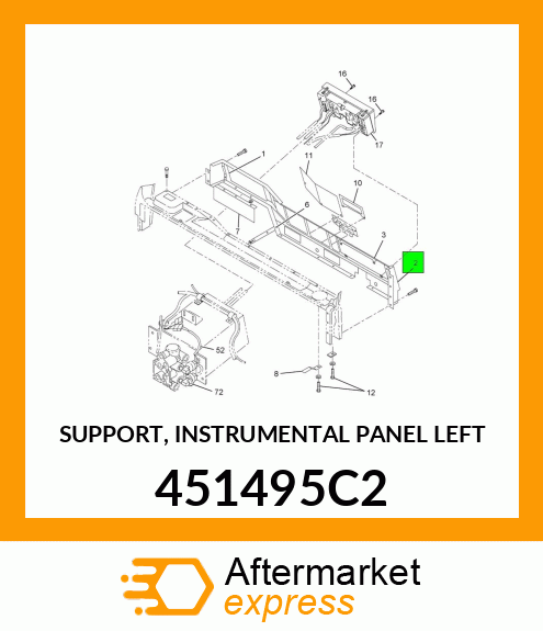 SUPPORT, INSTRUMENTAL PANEL LEFT 451495C2