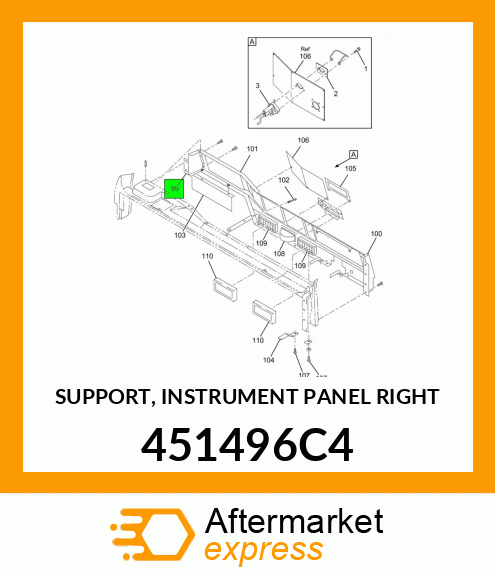 SUPPORT, INSTRUMENT PANEL RIGHT 451496C4