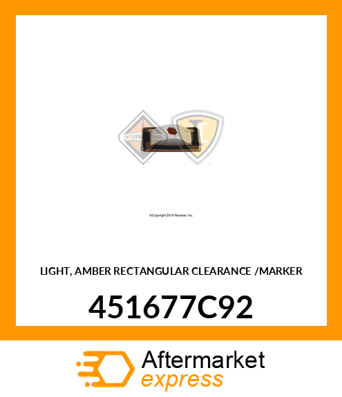 LIGHT, AMBER RECTANGULAR CLEARANCE /MARKER 451677C92