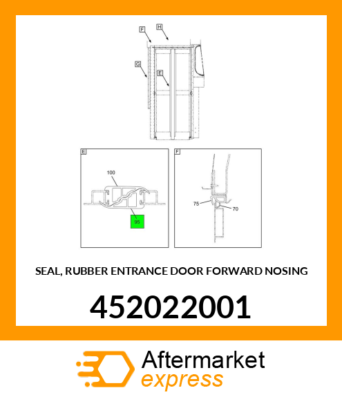 SEAL, RUBBER ENTRANCE DOOR FORWARD NOSING 452022001