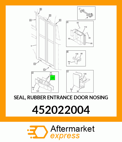 SEAL, RUBBER ENTRANCE DOOR NOSING 452022004