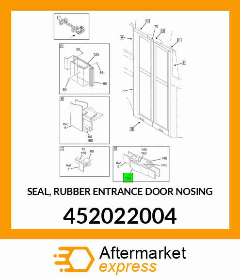 SEAL, RUBBER ENTRANCE DOOR NOSING 452022004