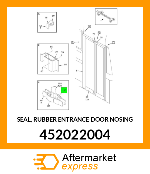 SEAL, RUBBER ENTRANCE DOOR NOSING 452022004