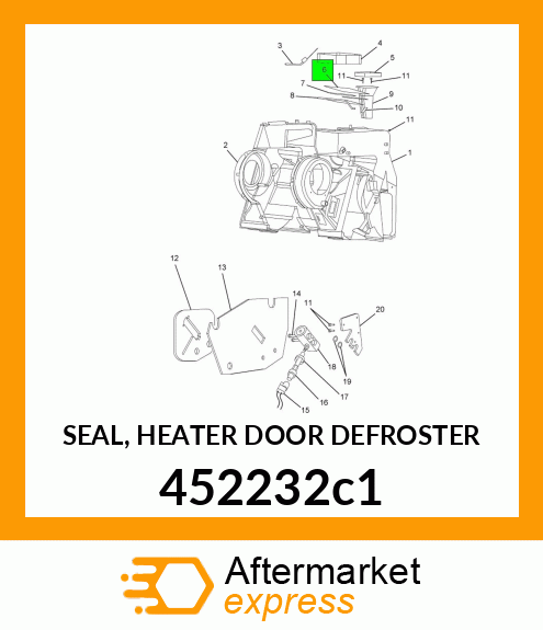 SEAL, HEATER DOOR DEFROSTER 452232c1