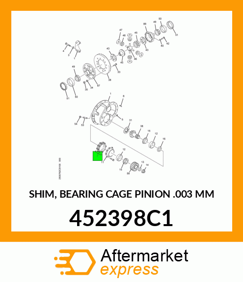 SHIM, BEARING CAGE PINION .003 MM 452398C1