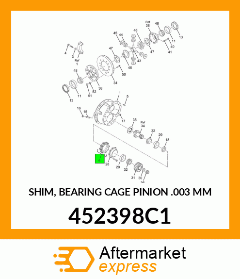 SHIM, BEARING CAGE PINION .003 MM 452398C1