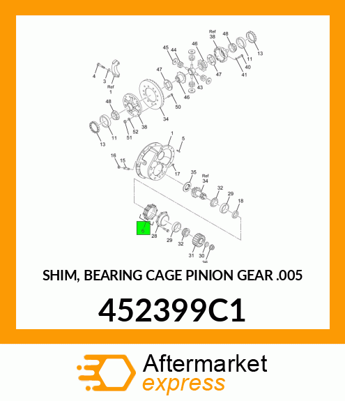 SHIM, BEARING CAGE PINION GEAR .005" 452399C1