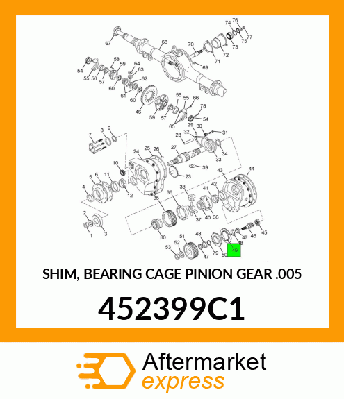 SHIM, BEARING CAGE PINION GEAR .005" 452399C1