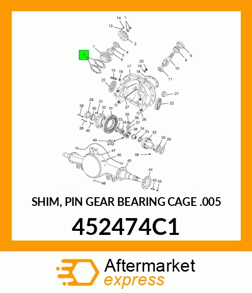 SHIM, PIN GEAR BEARING CAGE .005 452474C1