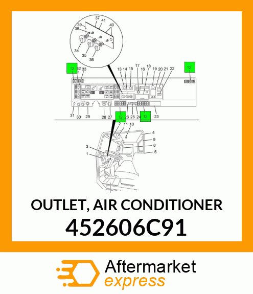 OUTLET, AIR CONDITIONER 452606C91