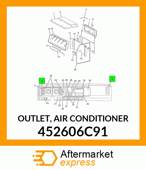 OUTLET, AIR CONDITIONER 452606C91