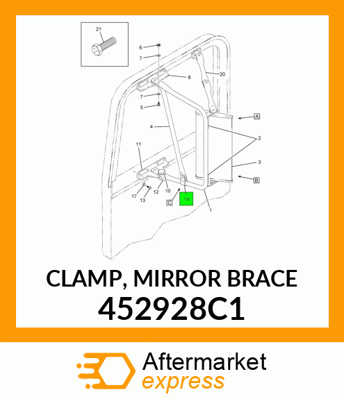 CLAMP, MIRROR BRACE 452928C1