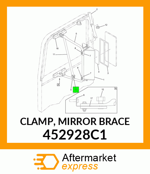 CLAMP, MIRROR BRACE 452928C1